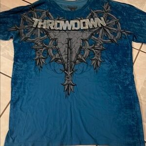 Bold Blue Short Sleeve Tee with Striking Graphic